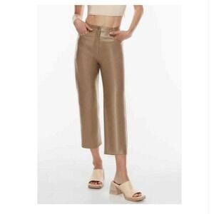 Wilfred Faux Leather Cropped Pants Camel Brown‎ Size 4